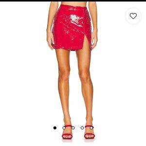Amanda Uprichard dale sequin skirt. Color Ruby. Size Small